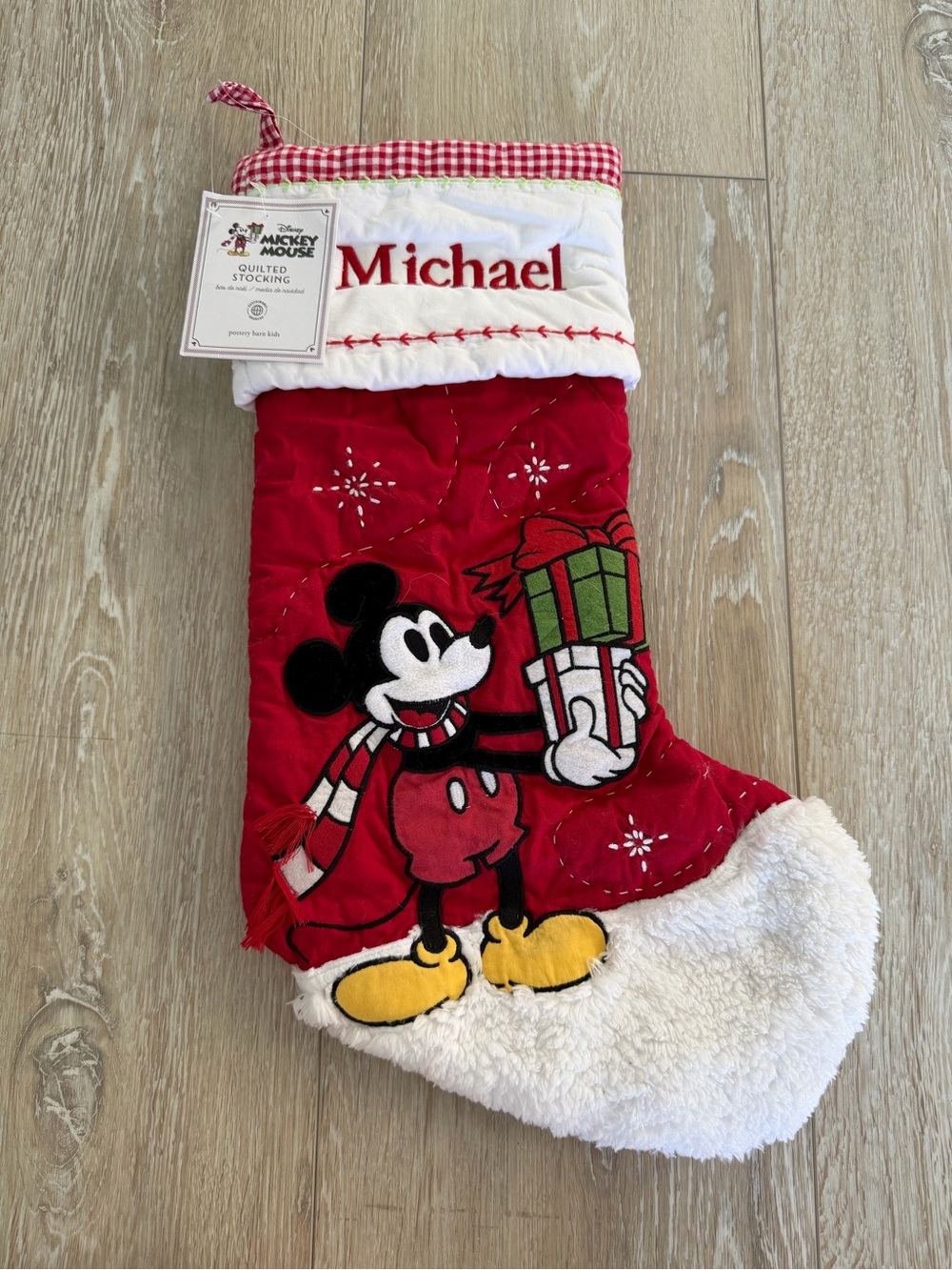 Pottery Barn Michael Quilted Christmas Stocking Collection